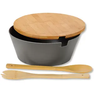 Салатница KESPER из пластика, включая крышку и подставки для салата, цвет grau/natur