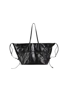 Сумка-тоут из телячьей кожи Track Zips Balmain, черный