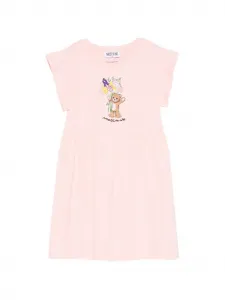 Платье с цветочным принтом Moschino Kids, розовый