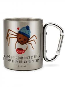 Кружка из нержавеющей стали с рисунком паука Агата и кофе с серебряной надписью Mr. & Mrs. Panda