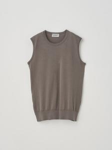 Хлопковый трикотажный пуловер без рукавов | Kerry | 30G Современный крой
