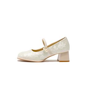 Be good Туфли Мэри Джейн на массивном каблуке 5 см, женские, бежевые