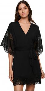 Женский халат Beatrix с кружевом Eberjey, Black