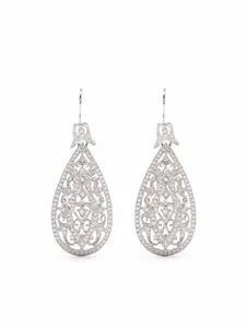 Серьги-подвески Bright Necessities из белого золота с бриллиантами Wouters & Hendrix Gold, серебяный