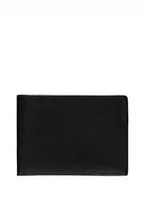 Кошелек с отделкой под кожу наппа, горизонтальный стиль. Massimo Dutti, Black