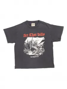 Футболка с принтом "Замок" Gallery Dept., серый