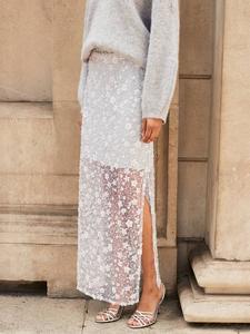 Полупрозрачная юбка с бисером для миниатюрных Ro&Zo, Silver