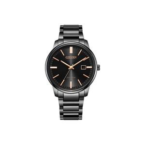 CITIZEN Часы Ecology Drive Collection Solar Quartz Movement Stainless Steel Strap Watch Men's Watch Black Dial, Black