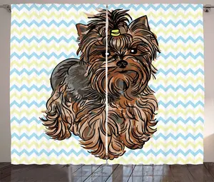 Штора ABAKUHAUS Yorkie Rustic, пряжка для волос на шевроне, универсальная ленточная штора для гостиной с петлями и крючками, 280 x 175 см, цвет каштановый Abakuhaus