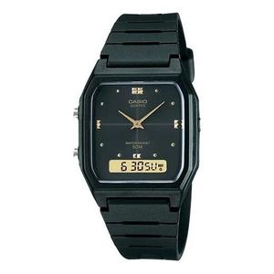 Часы CASIO Quartz Waterproof Mens Black Analog, черный