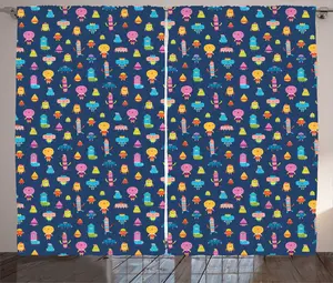 Штора ABAKUHAUS в деревенском стиле, в абстрактном стиле, для вечеринки в честь рождения ребенка, универсальная, для гостиной, с петлями и крючками, 280 x 225 см, разноцветная Abakuhaus