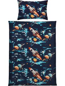 Детское постельное белье из перкаля темно-синего цвета Erwin Müller, 135x200 см (80x80 см)