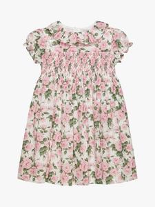 Детское платье Carline с розовым принтом и буфами из хлопка Trotters, Pink/Multi