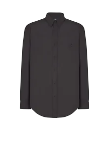 Рубашка из хлопкового поплина Balmain, белый/черный