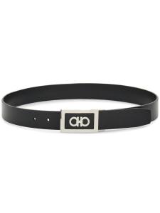 Ferragamo ремень с двусторонней пряжкой, коричневый