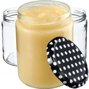 KADAX Банки для консервирования с крышками «Маки», банки для варенья, баночки для консервирования, 540 мл, черные точки, 24 шт. в упаковке