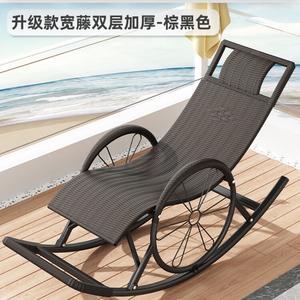 Fantasy Кресло-качалка из ротанга с широким сиденьем и усиленными колесами, цвет brown