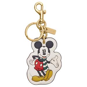 COACH Диснеевский аксессуар для сумки из гладкой кожи в виде декоративного брелока унисекс золото и мел, Multicolor
