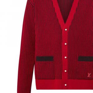 Кардиган из шерсти Lv X Park Seo-Bo LOUIS VUITTON, красно-черный