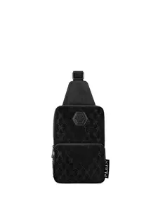 Сумка-мессенджер с монограммой Philipp Plein, черный