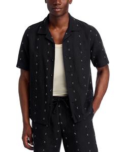 Эйвери Вышитая Льняная Рубашка rag & bone, черный