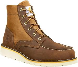 Carhartt Footwear FW6035 Moc Toe Wedge Boot, Brown Leather & Tan Duck