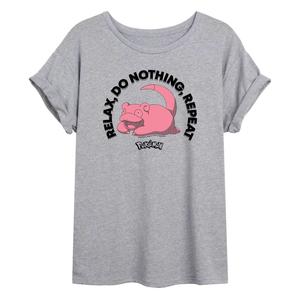 Большая футболка с рисунком покемонов для юниоров «Расслабься, ничего не делай» Licensed Character