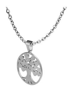 Adeliás Женский кулон - кулон «Древо жизни» из нержавеющей стали серебристого цвета
