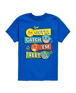Футболка с принтом "Gotta Catch Em All" для мальчиков старшего возраста Pokémon Pokemon, синий
