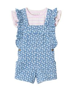 Полосатая футболка и комбинезон Энди и Эвана Andy & Evan, розовый