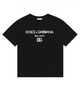 Футболка из хлопкового джерси с логотипом Dolce&Gabbana, черный