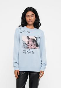 Джемпер COACH BUNNY GRAPHIC INTARSIA CREW NECK SWEATER, Blue