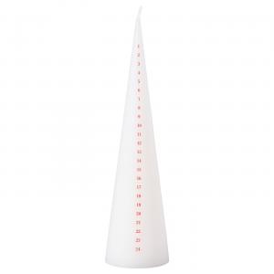 Свеча столбчатая, без запаха, календарная, белая/красная, 25 см IKEA Vinterfint