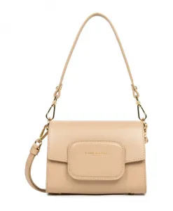 Миниатюрная парижская сумка через плечо с клапаном, бежевая Lancaster, бежевый