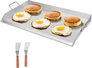 Сковорода-гриль из нержавеющей стали, плоская решетка - сковорода-гриль для барбекю - посуда 910x525 мм StarTech