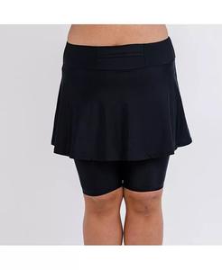 Юбка для плавания миди больших размеров Calypsa, черный