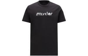 Футболка из хлопка с приподнятым логотипом Moncler, черный