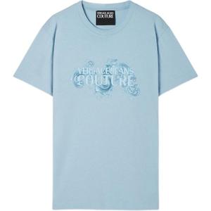Футболка с принтом VERSACE JEANS COUTURE, светло-синий