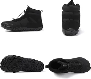 Зимние ботинки-кроссовки унисекс, теплые, водонепроницаемые, с меховой подкладкой и нулевым перепадом, XDFVC, черный