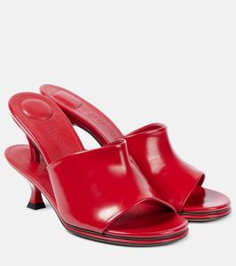 Кожаные сабо Les Doubles Mules Jacquemus, красный