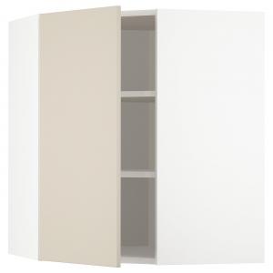 Угловой настенный шкаф с полками, белый/бежевый Havstorp, 68x80 см IKEA Metod