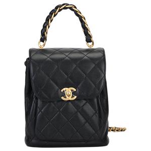CHANEL Кожаный рюкзак из коровьей кожи женский черный