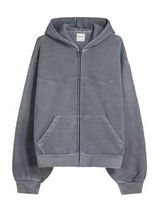 Худи с капюшоном на молнии Bershka, Dark grey