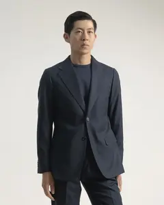 Мужской пиджак Slim Fit темно-синего цвета PuroEgo