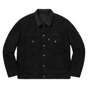 Куртка Supreme x Levis Quilted Reversible Trucker, Washed Black