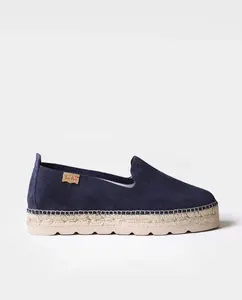 Женские замшевые эспадрильи на плоской подошве однотонные Toni Pons, темно-синий