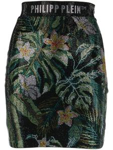 Philipp Plein мини-юбка с кристаллами, черный