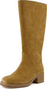 Женские сапоги CUSHIONAIRE Sawyer из натуральной кожи с высоким массивным каблуком - повседневные сапоги до колена на подъемку, Camel