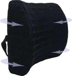 Подушка для поясницы MCW-N77, подушка для спины с поддержкой поясницы, пена с эффектом памяти, моющаяся ткань/текстиль, черный ремень для крепления Mendler