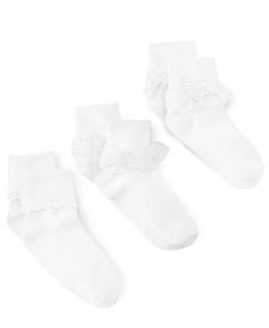 Упаковка из 3 декоративных носков для маленьких и больших девочек Trimfit, белый